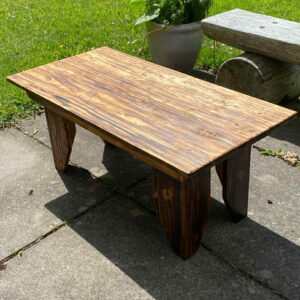Burnt wood pine coffee table